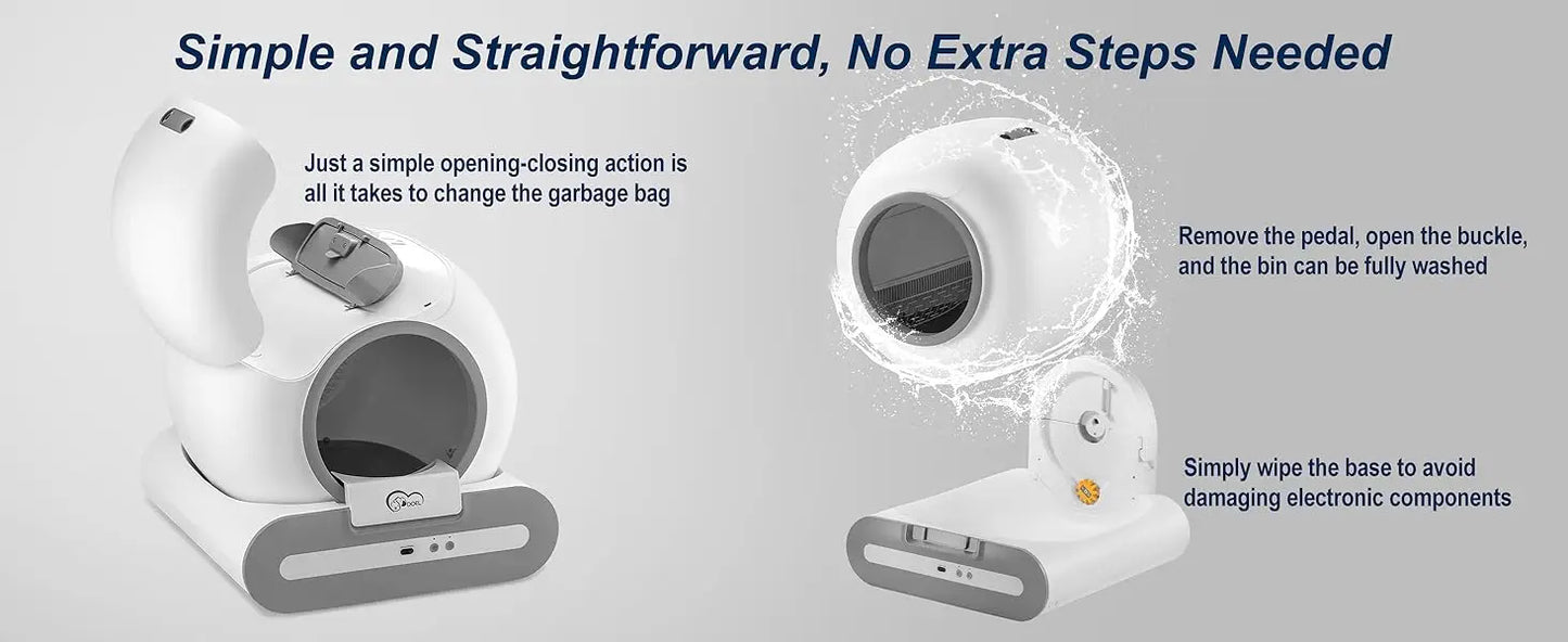 Smart Self-Cleaning Cat Litter Box – App-Controlled Automatic Litter