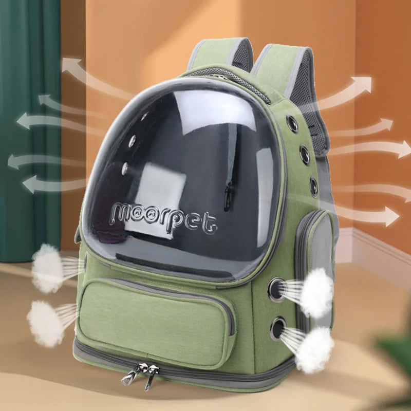Transparent Pet Backpack – Breathable Travel Bag for Cats & Small Dogs