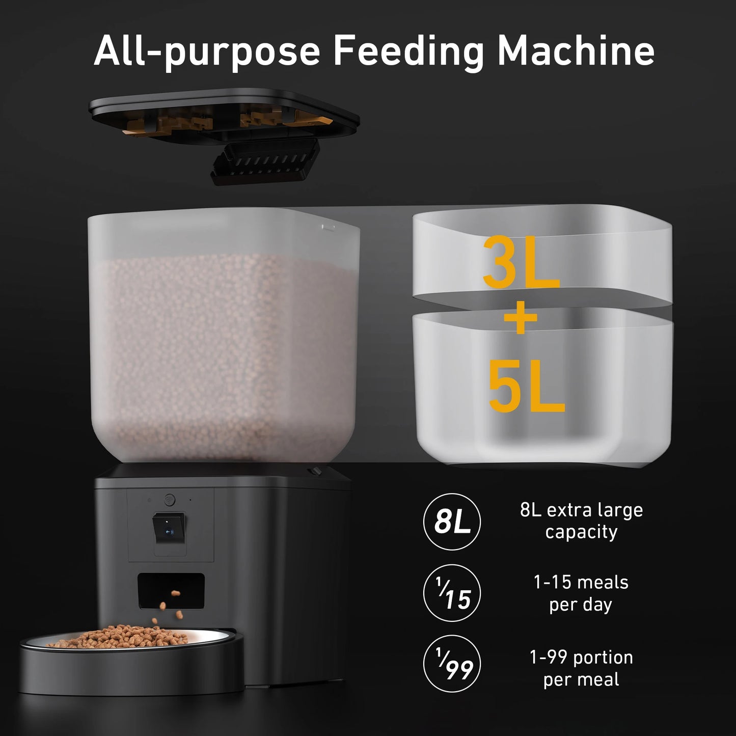 8L Smart Automatic Pet Feeder – HD Camera, Voice Control & App