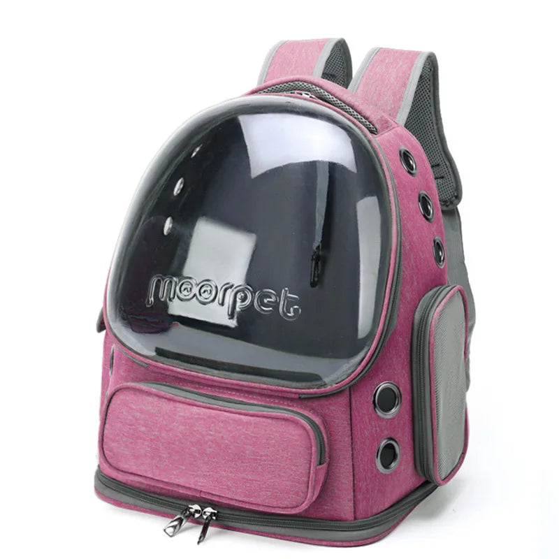 Transparent Pet Backpack – Breathable Travel Bag for Cats & Small Dogs
