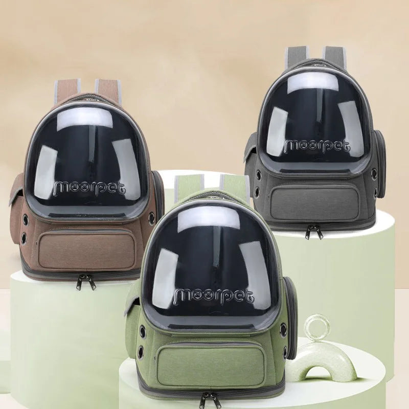 Transparent Pet Backpack – Breathable Travel Bag for Cats & Small Dogs