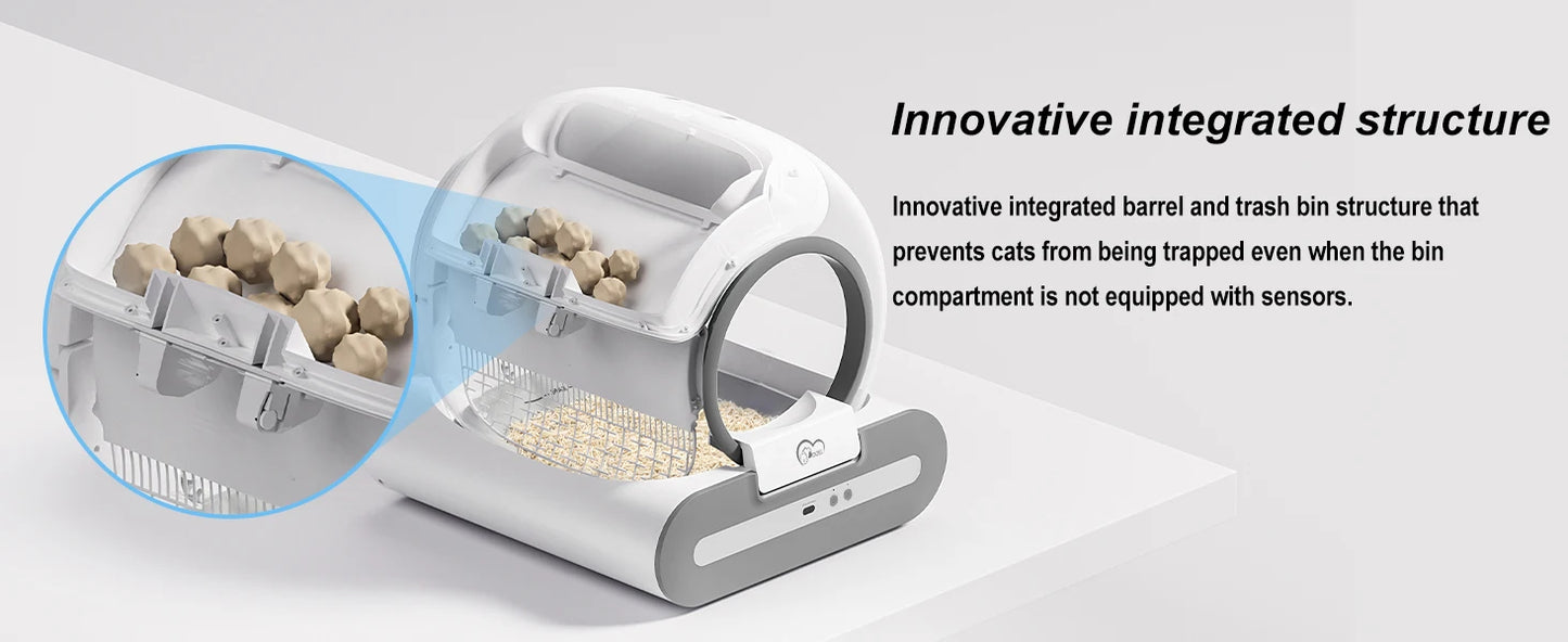 Smart Self-Cleaning Cat Litter Box – App-Controlled Automatic Litter