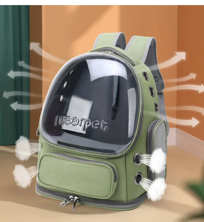 Transparent Pet Backpack – Breathable Travel Bag for Cats & Small Dogs