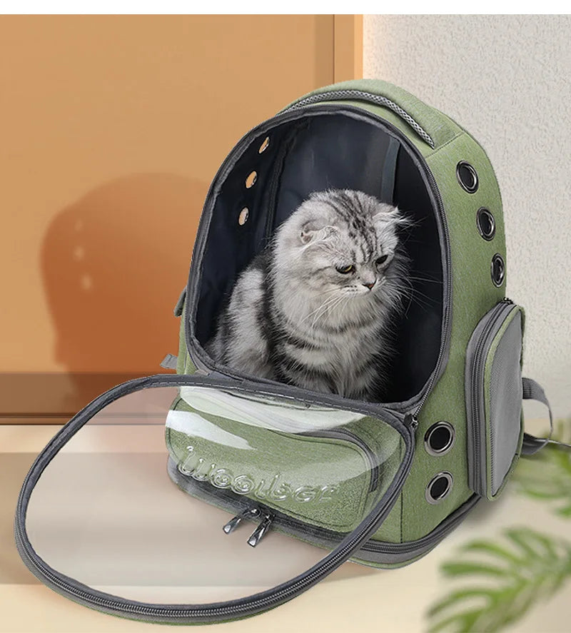 Transparent Pet Backpack – Breathable Travel Bag for Cats & Small Dogs