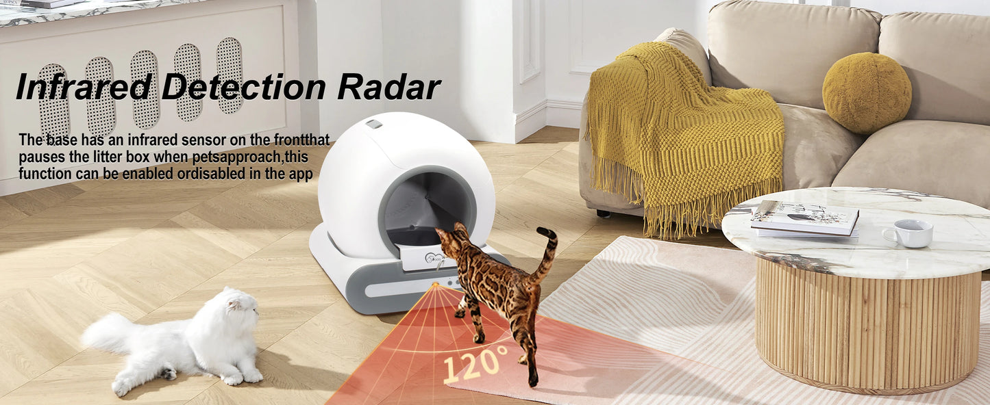 Smart Self-Cleaning Cat Litter Box – App-Controlled Automatic Litter
