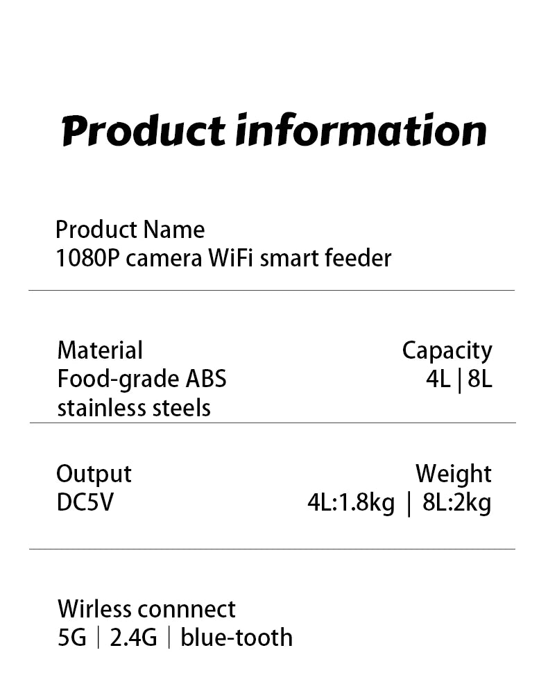 8L Smart Automatic Pet Feeder – HD Camera, Voice Control & App