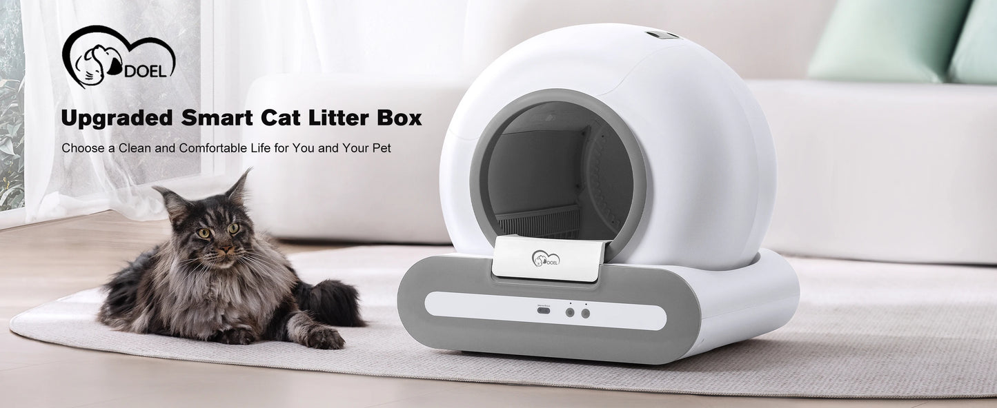 Smart Self-Cleaning Cat Litter Box – App-Controlled Automatic Litter