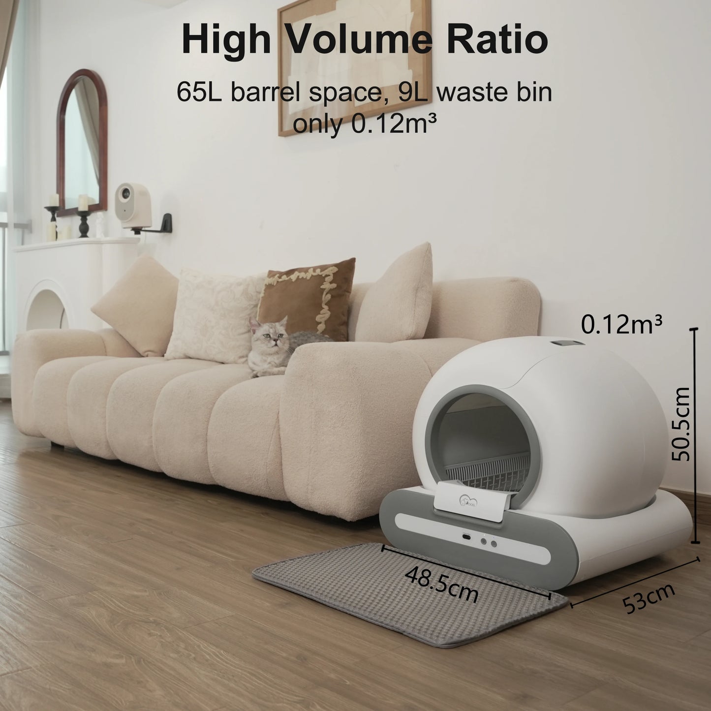 Smart Self-Cleaning Cat Litter Box – App-Controlled Automatic Litter