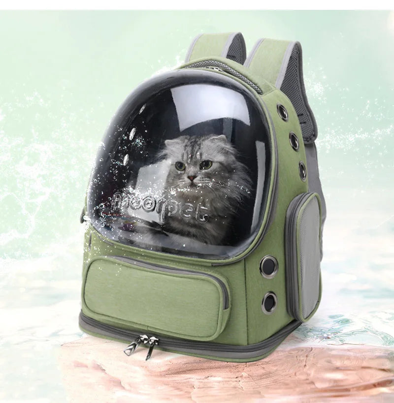 Transparent Pet Backpack – Breathable Travel Bag for Cats & Small Dogs