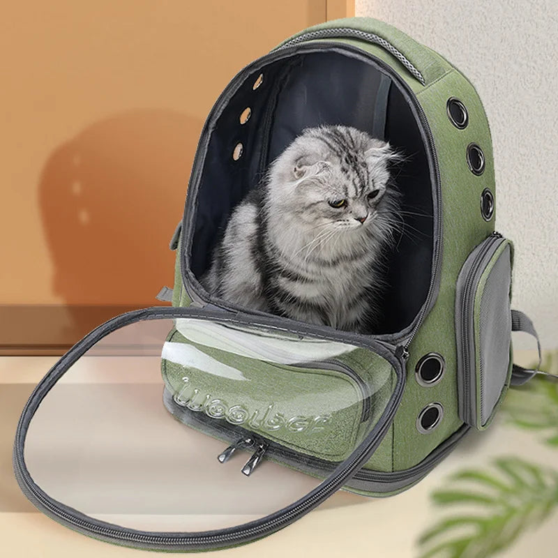 Transparent Pet Backpack – Breathable Travel Bag for Cats & Small Dogs