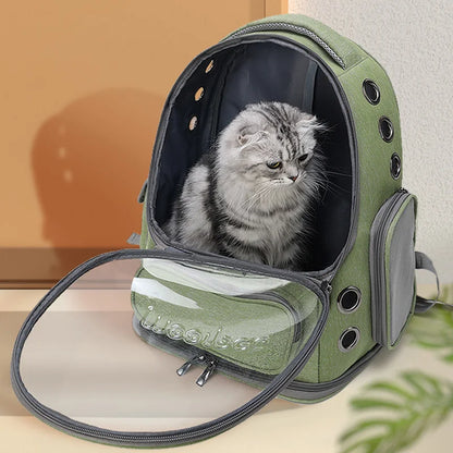 Transparent Pet Backpack – Breathable Travel Bag for Cats & Small Dogs