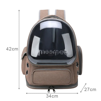 Transparent Pet Backpack – Breathable Travel Bag for Cats & Small Dogs