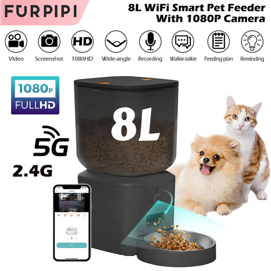 8L Smart Automatic Pet Feeder – HD Camera, Voice Control & App