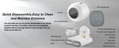 Smart Self-Cleaning Cat Litter Box – App-Controlled Automatic Litter