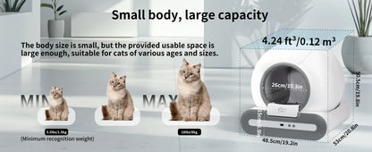 Smart Self-Cleaning Cat Litter Box – App-Controlled Automatic Litter