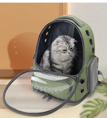 Transparent Pet Backpack – Breathable Travel Bag for Cats & Small Dogs